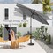Costway 10' Solar LED Lighted Patio Market Umbrella Shade Tilt Adjustment Crank Tan/Beige/Blue/Navy/Burgundy/Gray